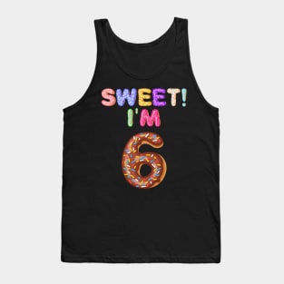 Kids 2013 6th Birthday Sweet I'm 6 Donut Gift Tank Top